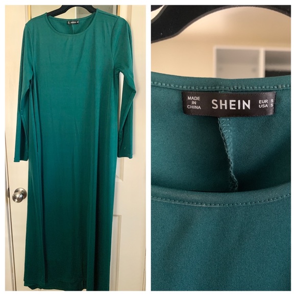 shein green maxi dress